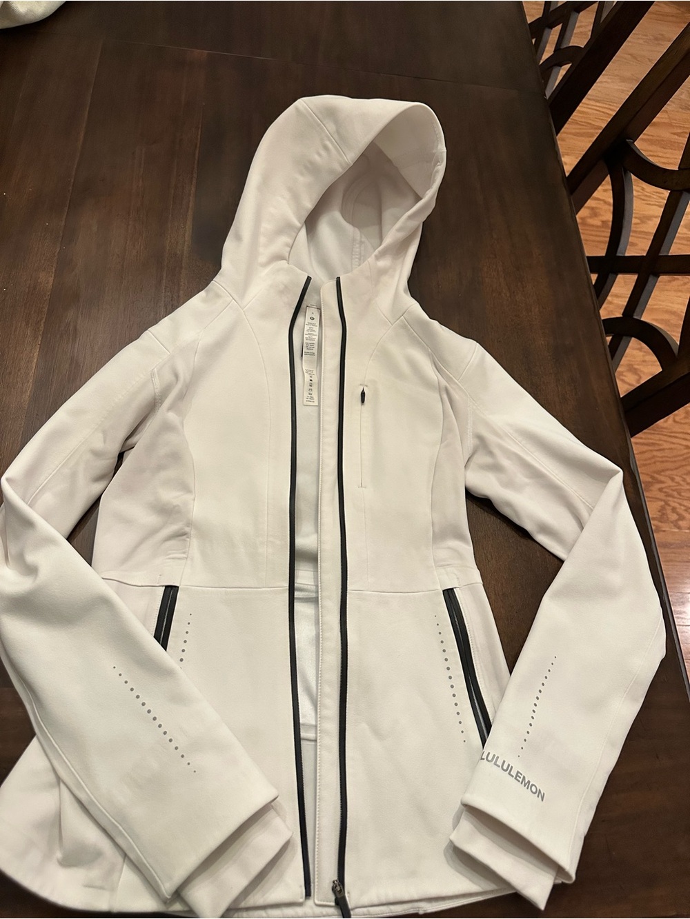 lululemon athletica White Hooded Zip-Up Utility Jacket